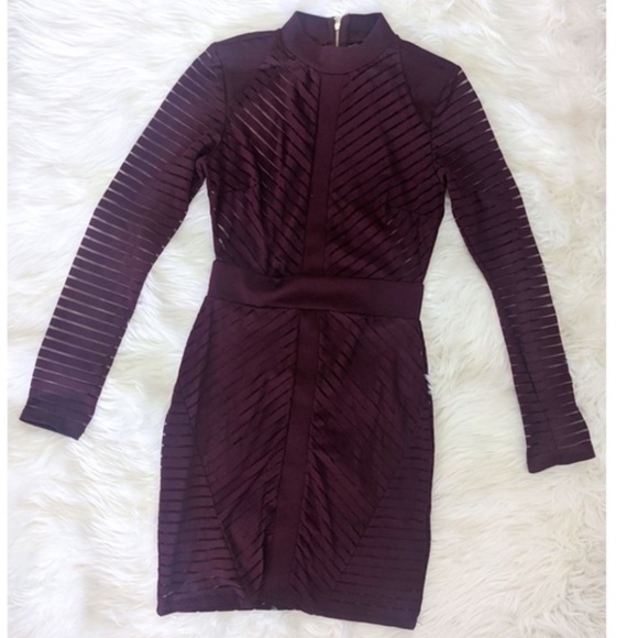 Maroon Bodycon Dress - Picture 1 of 3